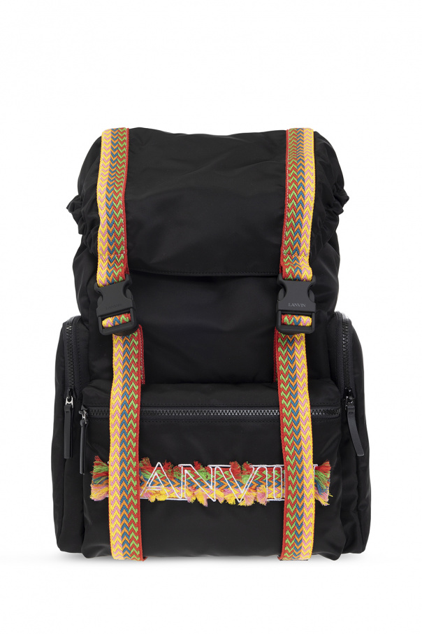 Lanvin Diamond monogram-print leather shoulder bag