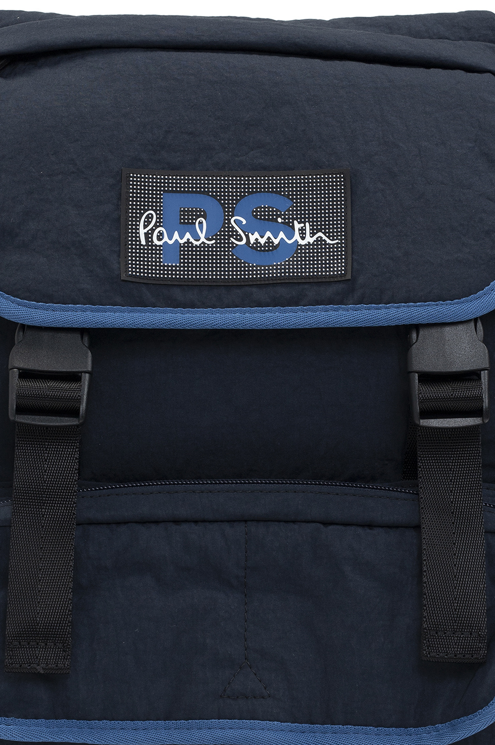 PS Paul Smith Logo-appliquéd raffia backpack