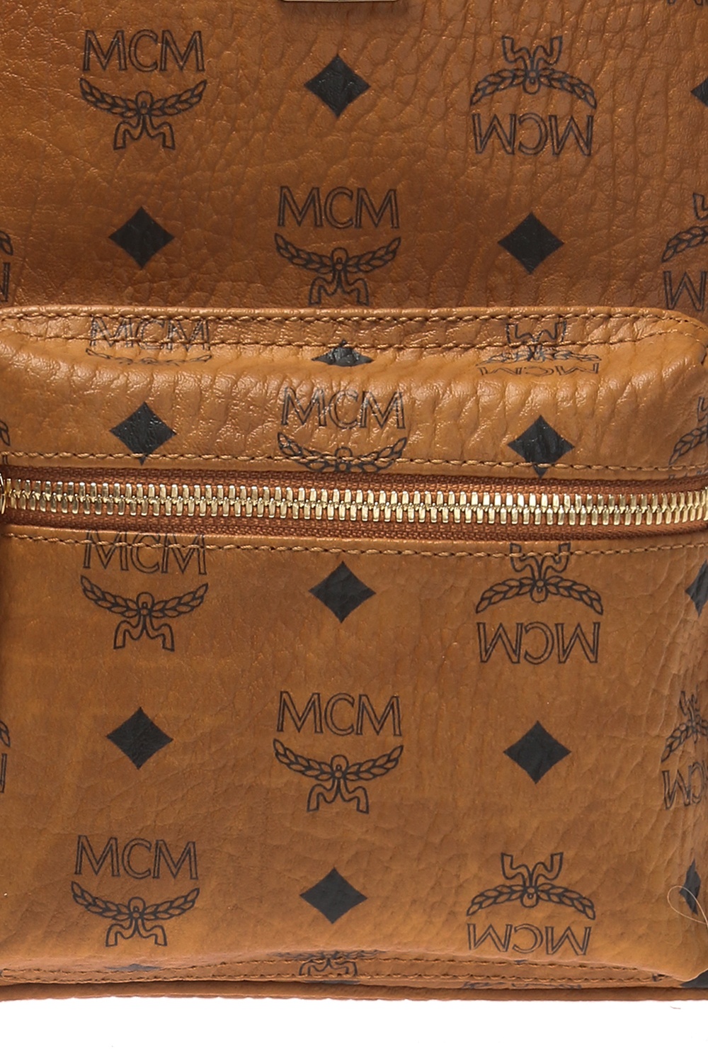 Mcm Stark Medium Backpack - Cognac
