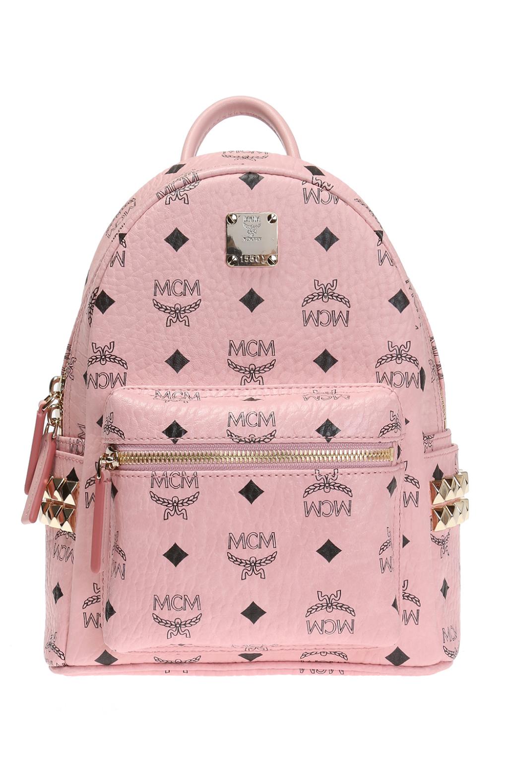 MCM Stark Pink Canvas Backpack Bag (Pre-Owned)