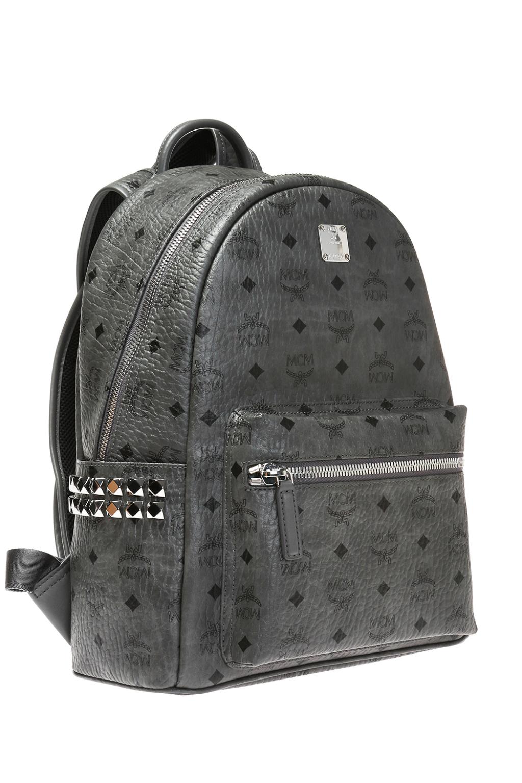 grey mcm backpack