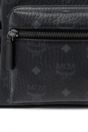 MCM New Core Pebble Sam Striped Canvas Medium Convertible Flap Shoulder Bag