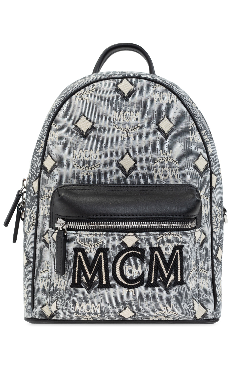 MCM Mini Vintage Jacquard Shoulder Bag in Black