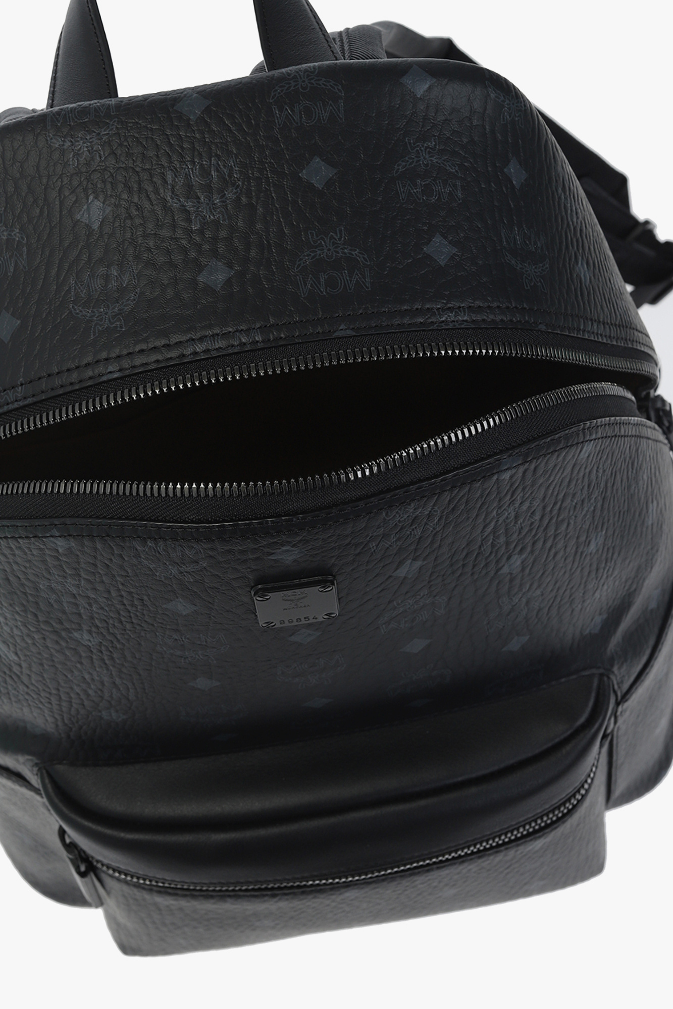 MCM Black Leather Embossed XL Tote Bag
