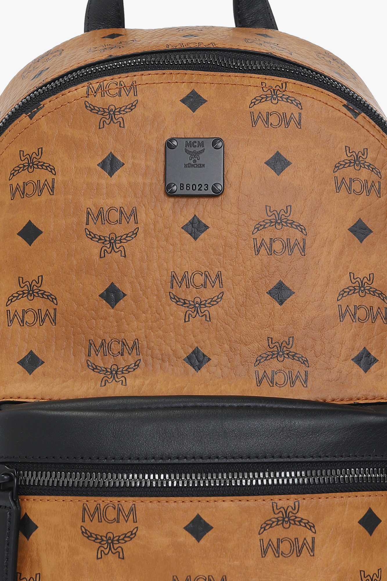 MCM Backpack in Visetos With Orange Stark Camouflage Size XL