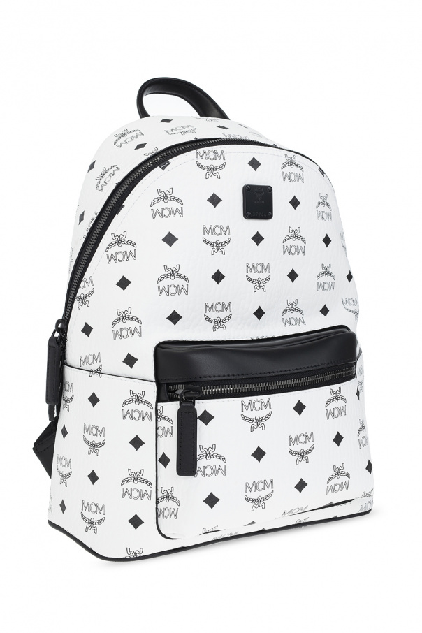 MCM Stark Classic Small Visetos Canvas Backpack Bag Black - 10% OFF