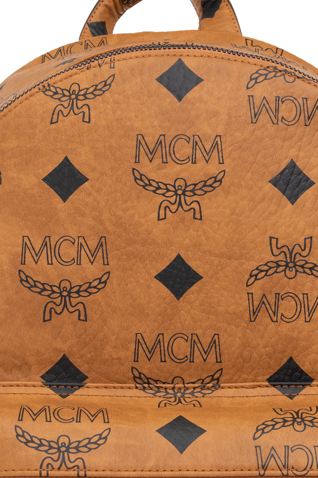MCM Cognac Visetos Coated Canvas Stark Weekender Duffel Bag MCM