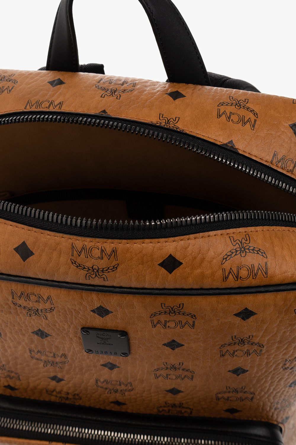 LACOSTE Monogram Mini Tote Handbag Full Zip Leather Trim 6,6" x  10"