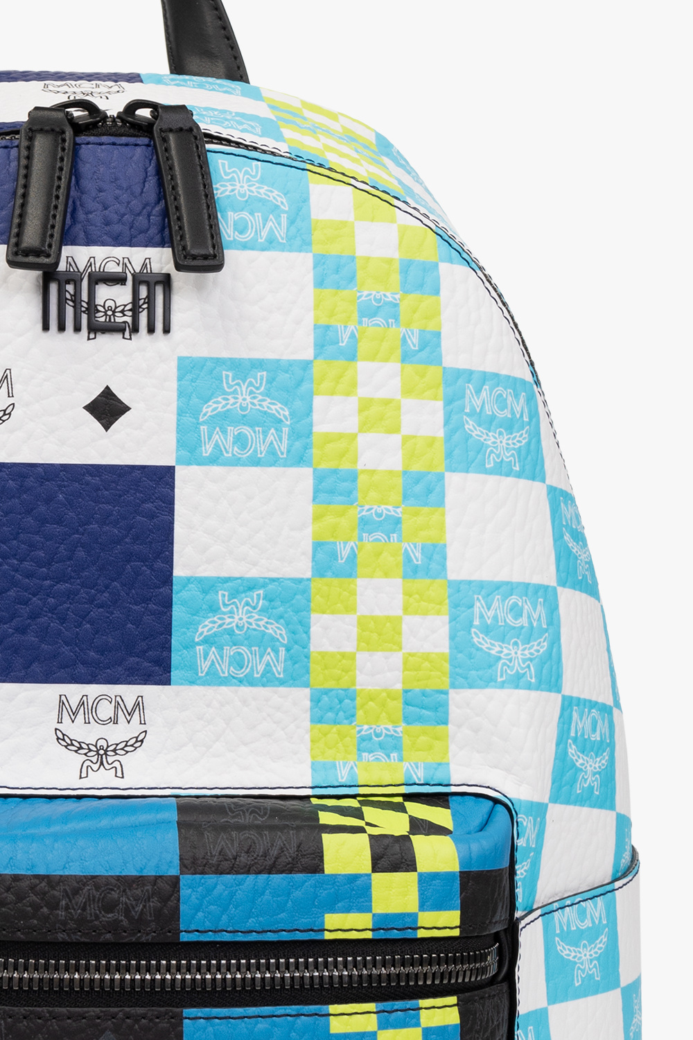 Shop MCM Stark Visetos Checkerboard Medium Backpack