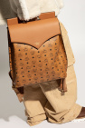 MCM BROWN Backpack with Visetos print