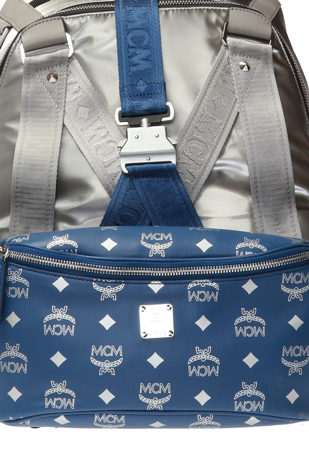 MCM MCM Women Jemison 2in1 Silver Visetos Medium Backpack Belt Bag – AUMI 4
