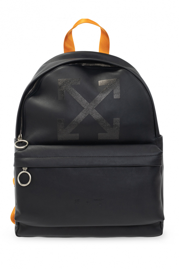 Off-White Leather backpack Gear with logo