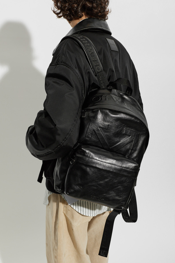 Off-White Leather backpack with logo