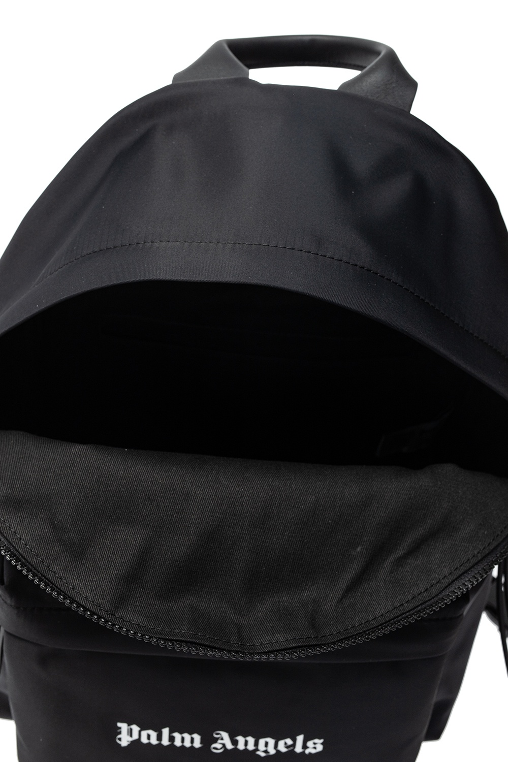 Monogram Leather Backpack in black - Palm Angels® Official