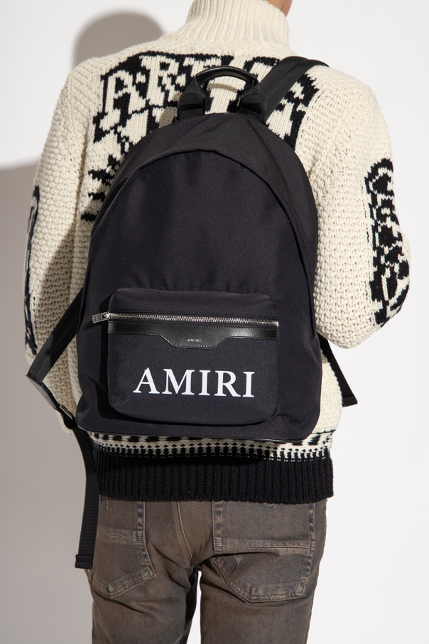 Amiri Helm Crochet Cotton & Leather Bag