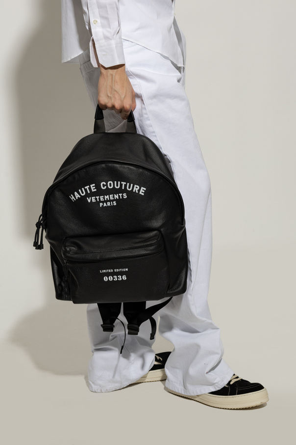 VETEMENTS Everything stores in the adjustable backpack Margiela for quick and easy clean up