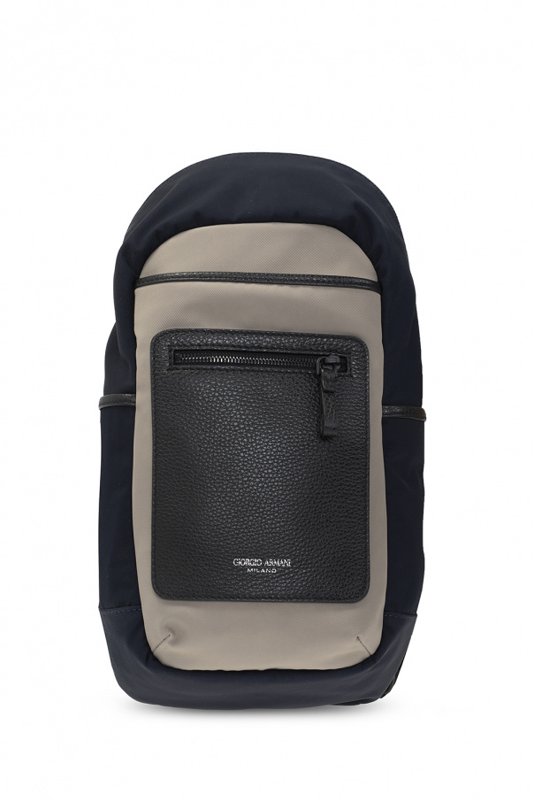 Giorgio Armani Silver One-shoulder backpack