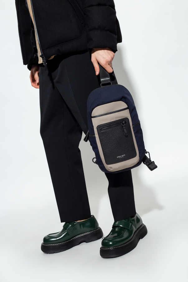 Giorgio Armani Silver One-shoulder backpack