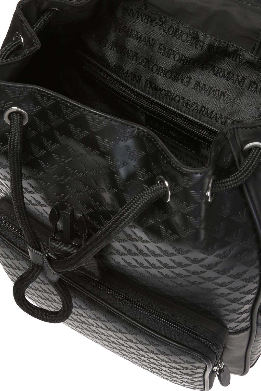 emporio armani backpack leather