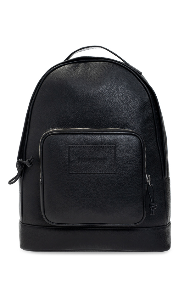 Leather backpack with logo od Emporio Armani