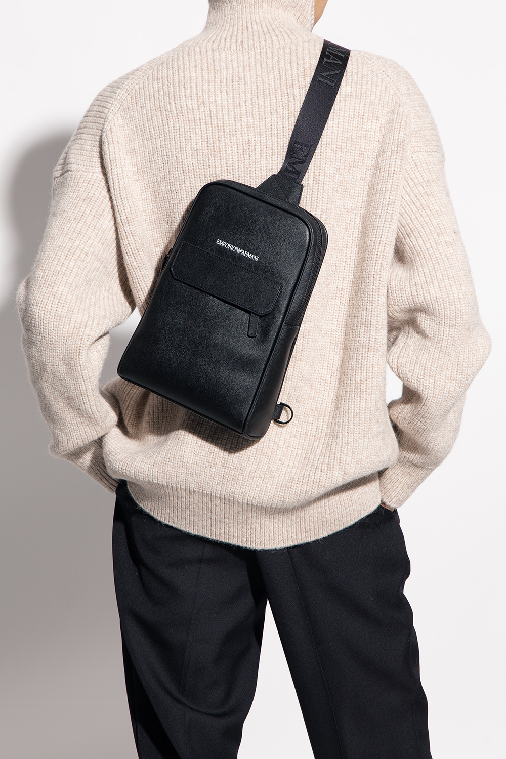 Emporio Armani One-shoulder Backpack in Black for Men