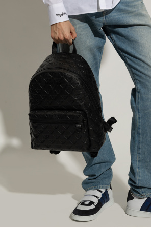 Embossed leather backpack od Emporio Armani