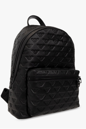 Emporio Armani Diamonds Embossed leather backpack