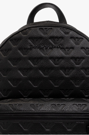 Emporio Armani Diamonds Embossed leather backpack