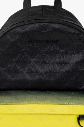 Emporio Armani straight Leather backpack with embossed pattern
