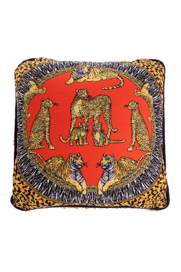 Wool pillow with "Wild Cats" print od Versace Home