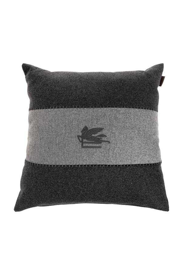 Wool pillow with logo od Etro Home