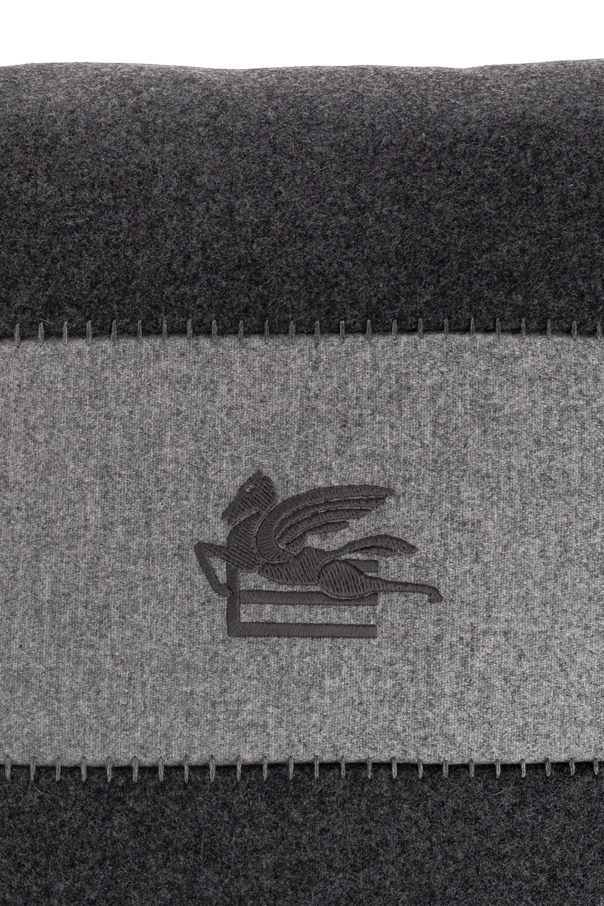 Etro Home Wool cushion with logo