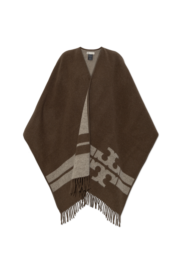 Poncho with logo od Tory Burch