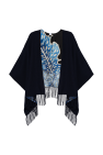 FERRAGAMO Reversible poncho with fringes