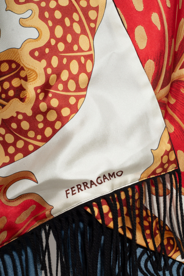 FERRAGAMO Reversible poncho with fringes