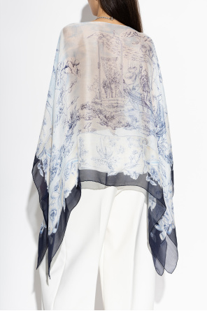 FERRAGAMO Poncho de seda com motivo floral