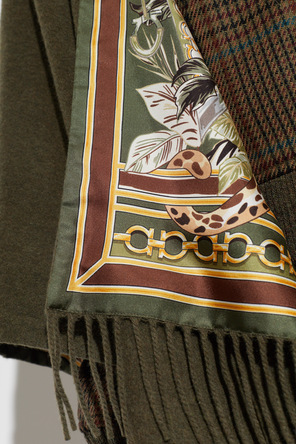 FERRAGAMO Póncho de caxemira com franjas