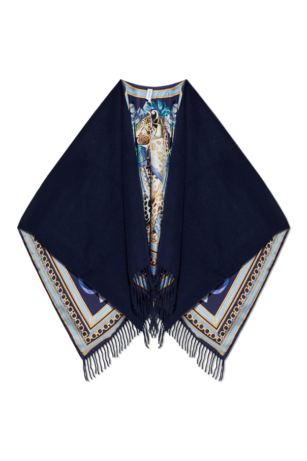 FERRAGAMO Poncho de caxemira com franjas