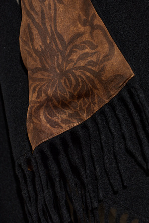 FERRAGAMO Double-sided poncho with fringes
