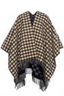 Gucci NAVY BLUE Checked wool poncho