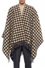 Gucci NAVY BLUE Checked wool poncho