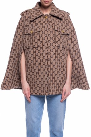 gucci denim Poncho with logo