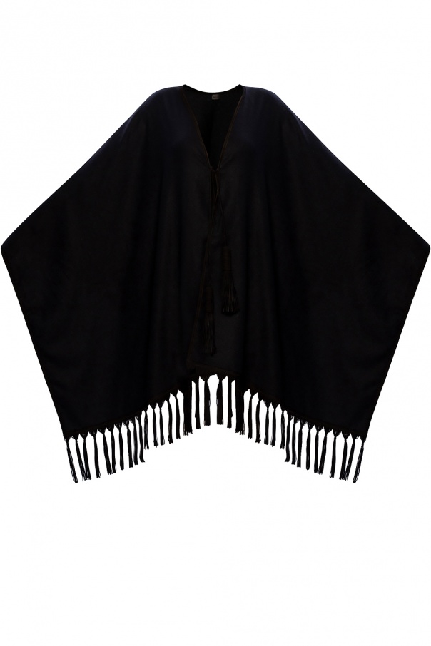 Saint Laurent Fringed cashmere poncho