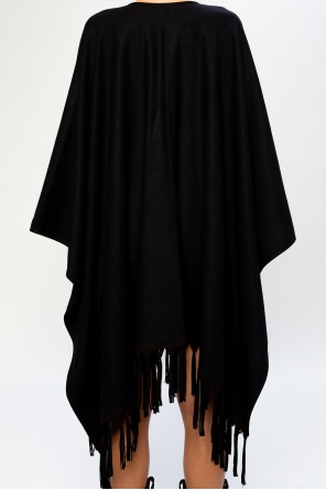 Saint Laurent Fringed cashmere poncho