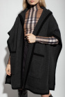 burberry Red ‘Carla’ wool poncho