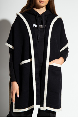 burberry front ‘Carla’ wool poncho