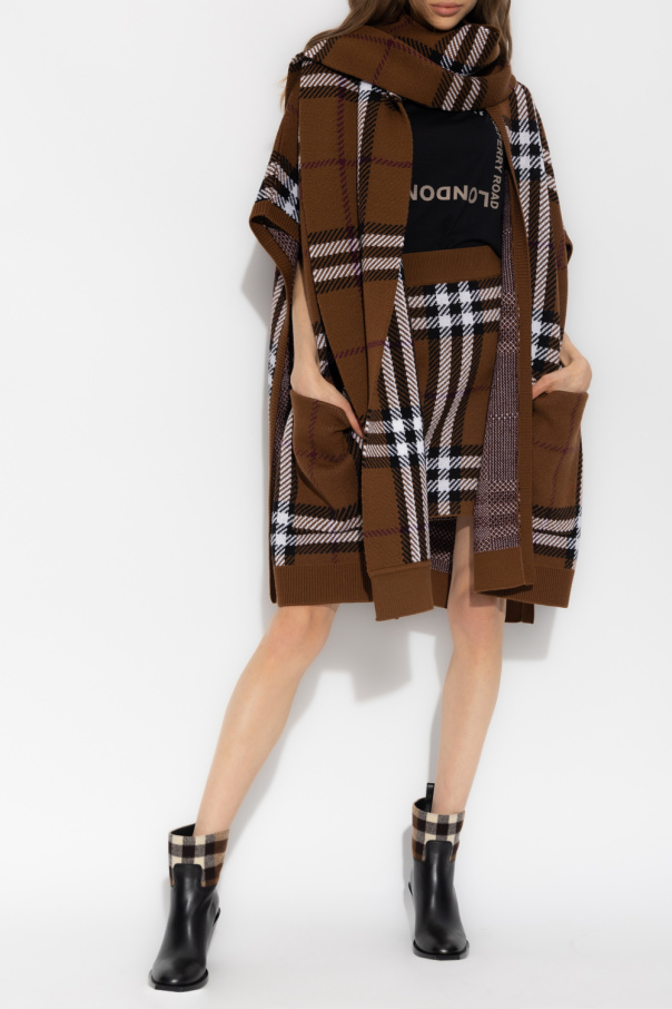 Burberry Checked wool poncho