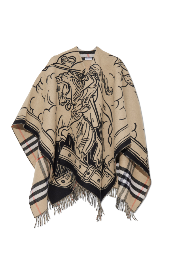 wool poncho with print od Burberry
