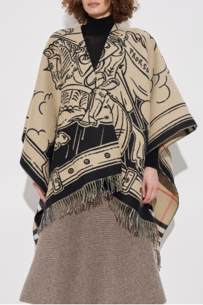 Burberry wool poncho with print
