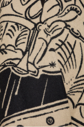 Burberry wool poncho with print